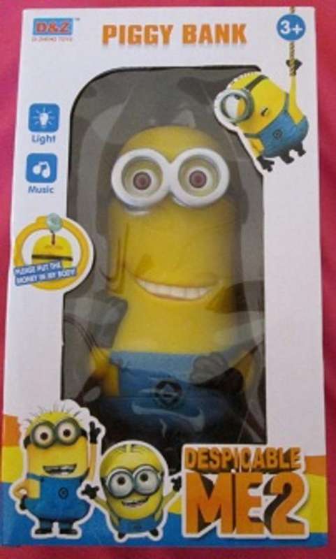 NEW MINION DESPICABLE ME 2 - PIGGY SAVINGS BANK WITH LIGHTS AND MUSIC