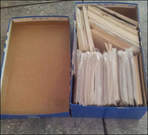 ***SHOEBOX FILLED WITH DATE STAMP CARDS AND POSTCARDS***