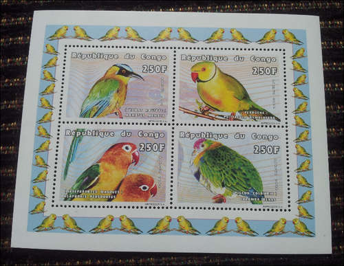 ***REPUBLIC OF CONGO BIRDS MINISHEET - UNMOUNTED MINT***