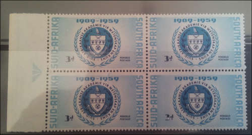***REDUCED FROM R10***1959 UNION OF SOUTH AFRICA 3D UNMOUNTED MINT ARROW BLOCK OF 4***