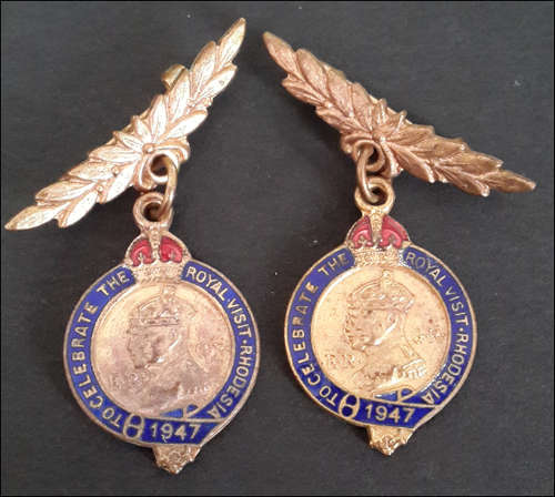 ***RARE***100% AS ISSUED SOUVENIRS OF THE ROYAL VISIT TO RHODESIA 1947 - ONE BID FOR BOTH***