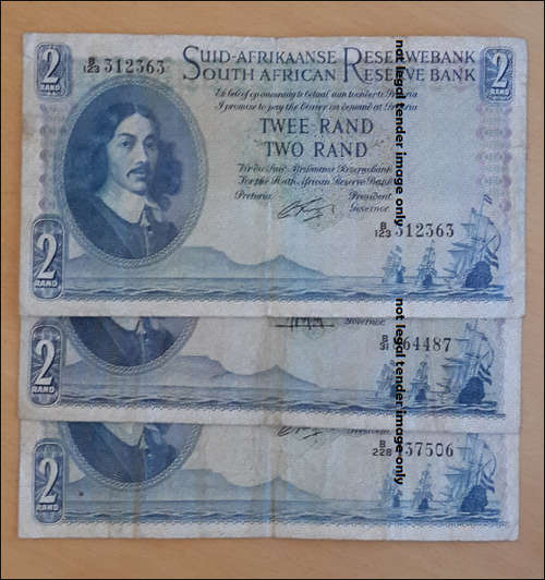 ***BULKLOT - 3 OLD SOUTH AFRICAN BIG R2 NOTES ALL 3 FOR ONE BID***
