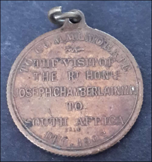***1902 VISIT OF JOSEPH CHAMBERLAIN  MEDALLION***
