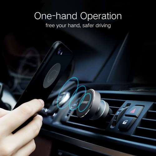 Magnetic  Mobile Phone Air Vent  Mount Holder for iPhone/Samsung Smartphone (Grey)