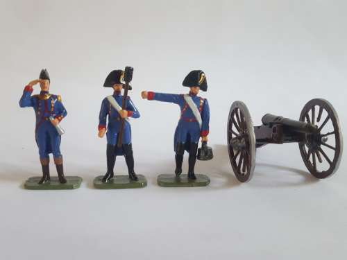 French Gribeauval Cannon & Line Artillerymen Lead Soldiers