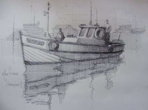 Original Mike Parsons Pen sketch-Titled Champion II