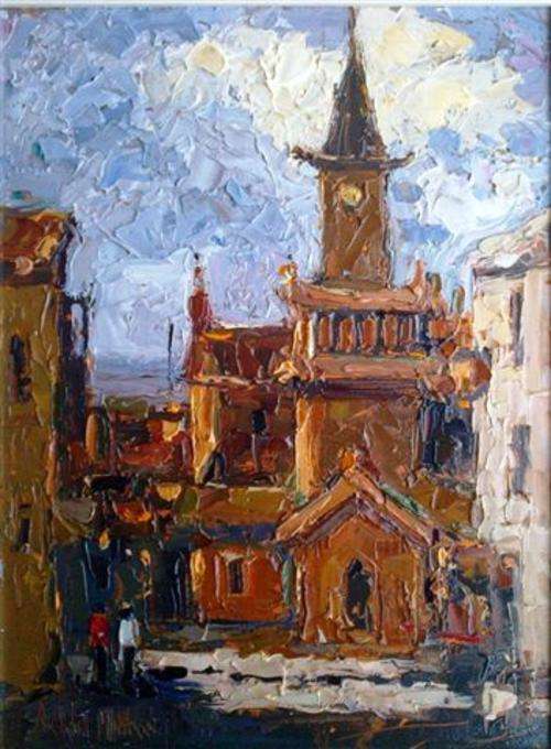 Beautiful Original De Wet Matthee Oil painting Titled- Sunday morning Free Shipping!!!