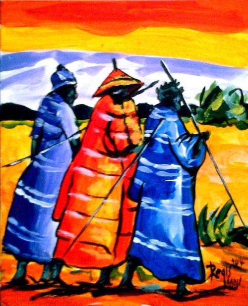 Beautiful acrylic painting by artist Regis Manja titled- The Journey IX