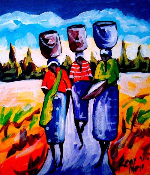 Beautiful acrylic painting by artist Regis Manja titled- From the field IV