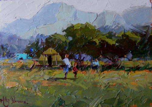 Original Mike Parsons oil painting auctioned to benefit fellow artist in need