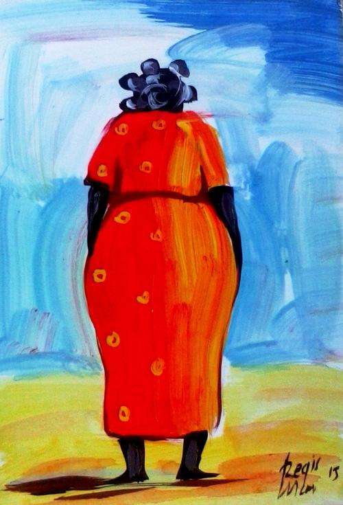 Beautiful acrylic painting by artist Regis Manja titled- Waiting