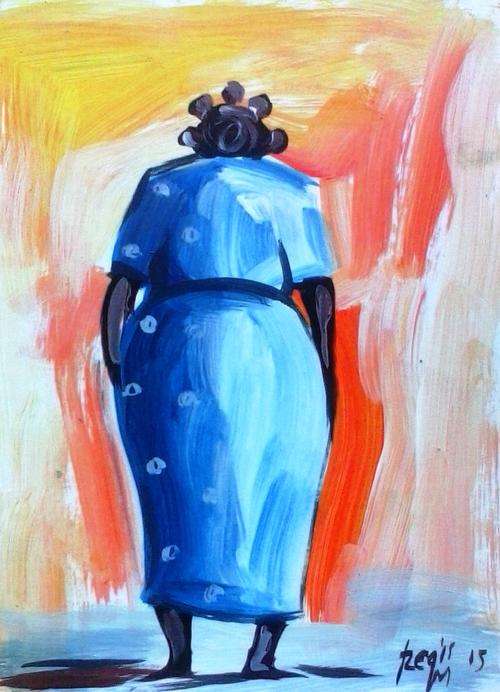 Beautiful acrylic painting by artist Regis Manja titled- Waiting II