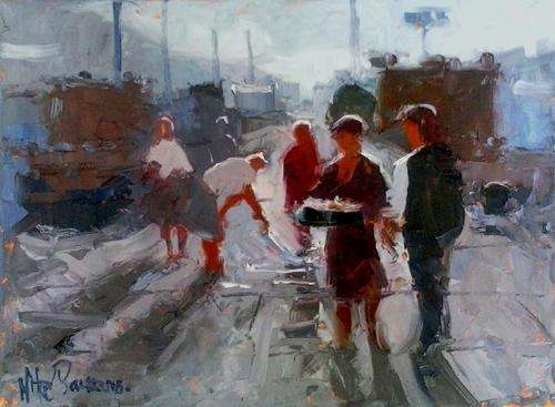 Investment art by South African artist Mike Parsons- Cold wet Harbour