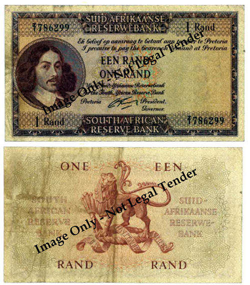 $$$ 1 Rand Note - Rissik 1st Issue REPLACEMENT (Extremely Scares!) $$$