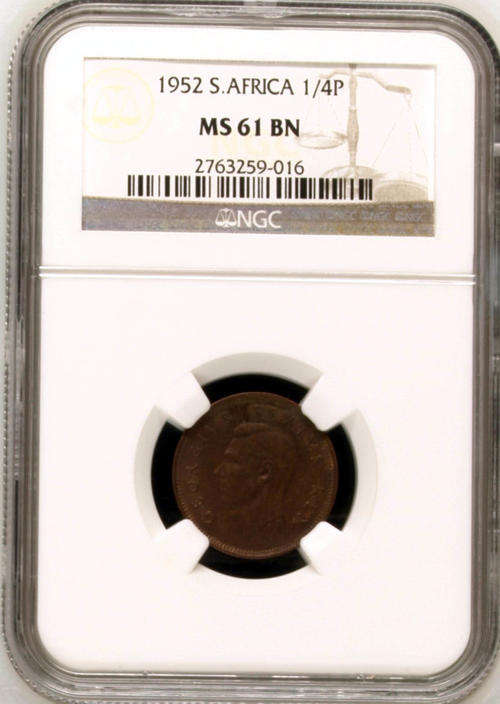 1952 Quarter Penny (Farthing) NGC Graded MS61BN