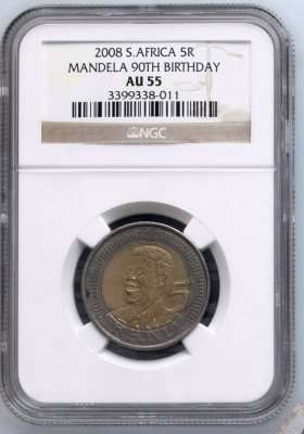 $$$ 2008 MANDELA 90TH BIRTHDAY  R5 Graded by NGC. $$$