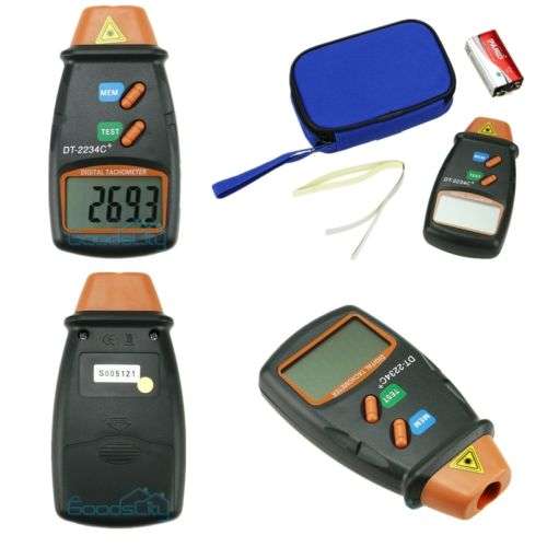 Digital Laser Photo Tachometer Non Contact RPM Tach Meter Motor Speed Gauge DT-2234C