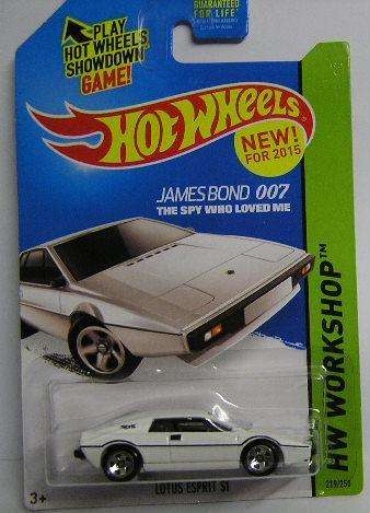 Hotwheels Hot Wheels Diecast Model Car First Ed 2015 219 / 250 Lotus Esprit S1 James Bond Movie 1/64