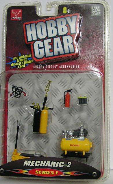 Hobby Gear Display Accessories Diorama Mechanic 2 trolley jack jumpers compressor welder 1/24 scale