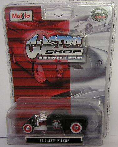 Maisto Diecast Model Car Custom Shop Chevy Chevrolet Pickup 1936 1/64 scale new in pack