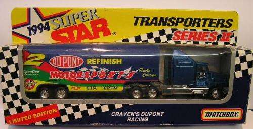 Matchbox Diecast Model Transporters Series Kenworth Truck + Trailer "Craven's Dupont Racing" 1/87 HO