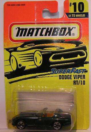 Matchbox Diecast Model Car 1994 10 / 75 Dodge Viper RT10 RT 10 1/64 scale new in pack