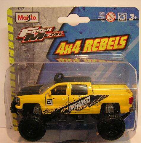 Maisto Diecast Model Car 4x4 Rebels Chevy Chevrolet Silverado Pickup 2014 "Offroad" 1/36 scale new