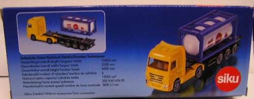 SIKU Diecast Model 1795 Mercedes Benz Actros Truck & Tank Container Trailer 1/87 HO railway scale