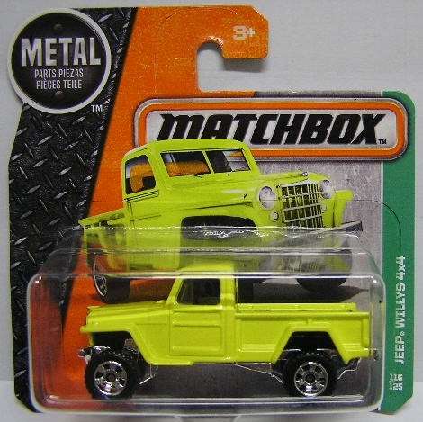 Matchbox Diecast Model Car 2016 116 / 125 Willys Jeep 4x4 Offroad 1/64 scale new in pack