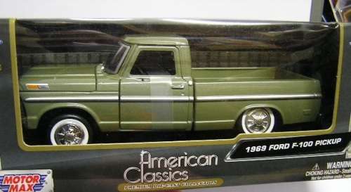 Motormax Diecast Model Car Ford F100 F 100 Pickup 1969 1/24 scale new in pack