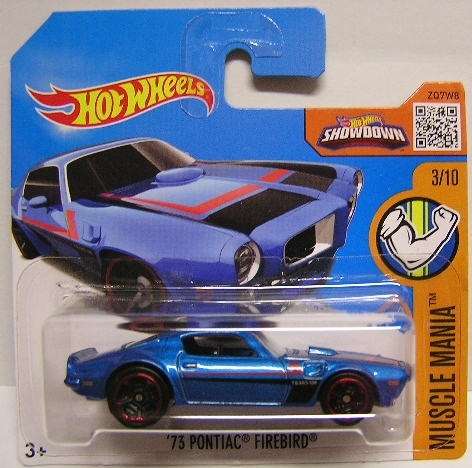 Hotwheels Hot Wheels Diecast Model Car 2016 123 / 250 Pontiac Firebird 1973 1/64 scale new in pack