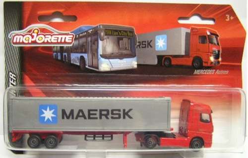 Majorette Diecast Model Mercedes Benz Actros Truck & Trailer with container "Maersk" 1/87 scale new