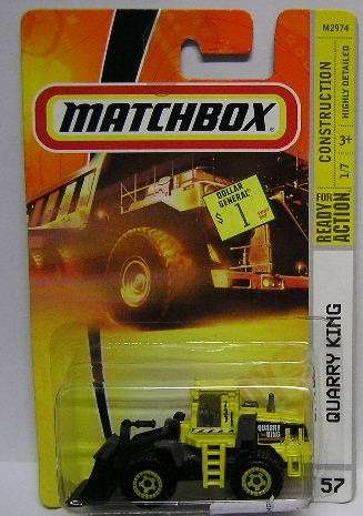Matchbox Diecast Model 2008 57 Quarry King Front End Loader Construction new in pack