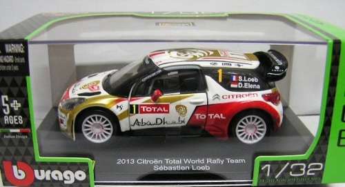 Burago Diecast Model Car 41044 Citroen DS Total World Rally Team 2013 Loeb No 1 1/32 scale new