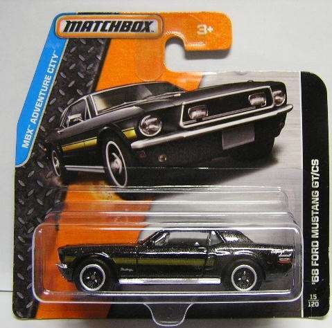 Matchbox Diecast Model Car 2015 15 / 120 Ford Mustang GT CS 1968 1/64 scale new in pack