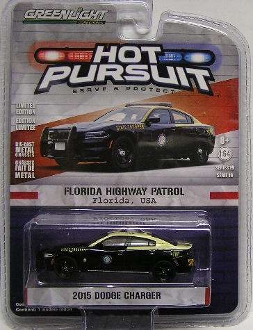 Greenlight Diecast Model Car Hot Pursuit Dodge Charger 2015 Florida Highway Patrol 1/64 scale new