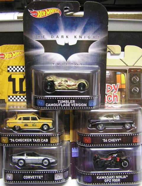 Hotwheels Hot Wheels Diecast Model Car Retro Set Batman Taxi Top Gun James Bond Brady Bunch Movie TV
