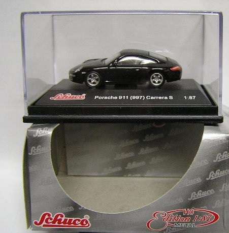 Schuco Diecast Model Car 25167 Porsche 911 997 Carrera S 1/87 HO railway scale new in pack