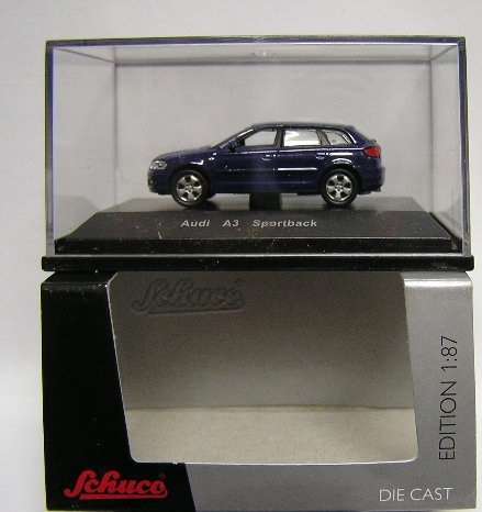 Schuco Diecast Model Car 25170 Audi A3 A 3 Sportback 1/87 HO railway scale new in pack