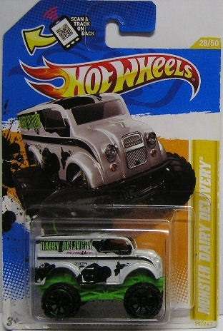 Hotwheels Hot Wheels Diecast Model Car First Ed 2012 28 / 247 Monster Dairy Delivery truck new in pa