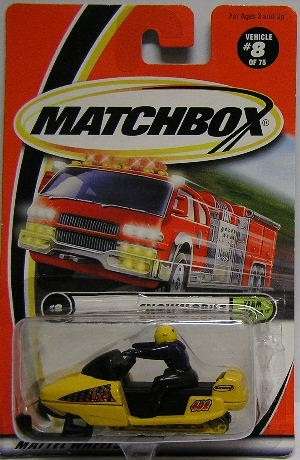 Matchbox Diecast Model 2001 8 / 75 Snowmobile Snow Mobile Team Tundra new in pack