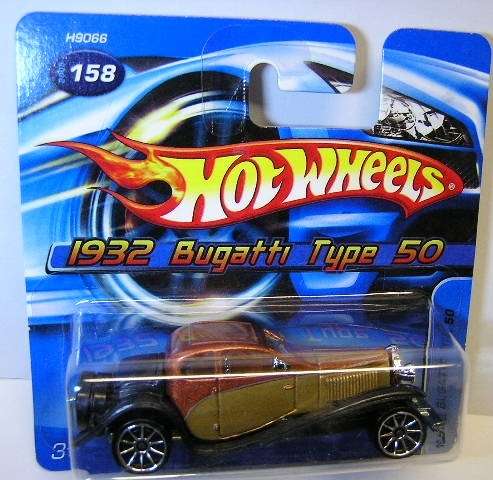 Hotwheels Hot Wheels Diecast Model Car 2005 No 158 Bugatti Type 50 1932 1/64 scale new in pack
