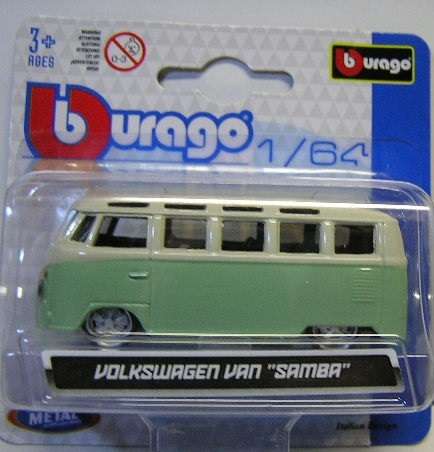 Burago Diecast Model Car VW Volkswagen Kombi Samba Bus 1/64 scale new in pack