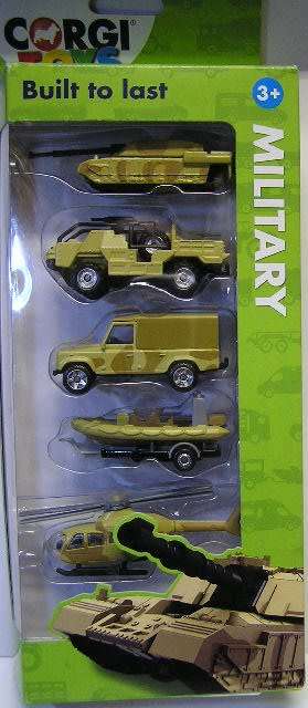Corgi Hornby Diecast Model 5 Car Set Military Tank Armoured Car Land Rover Inflatable helicopter new