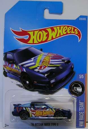 Hotwheels Hot Wheels Diecast Model Car 2017 225 / 365 Nissan 180 SX Type X 1996 Race Team 1/64 scale