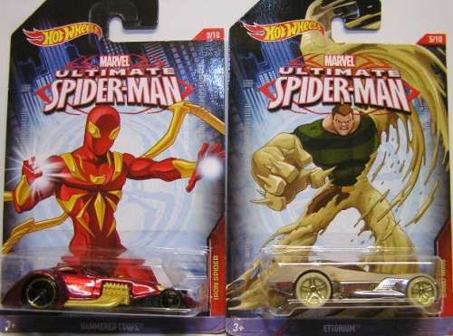Hotwheels Hot Wheels Diecast Model Car Set Marvel Ultimate Spiderman Sand Man Iron Spider Lizard Ven