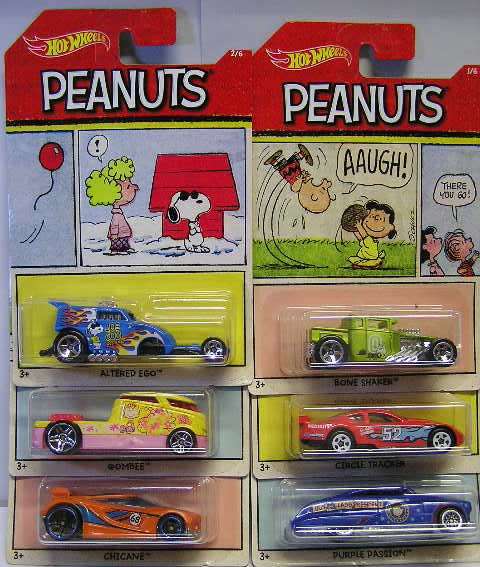 Hotwheels Hot Wheels Diecast Model Car Set Peanuts Snoopy Comic 6 cars new in pack