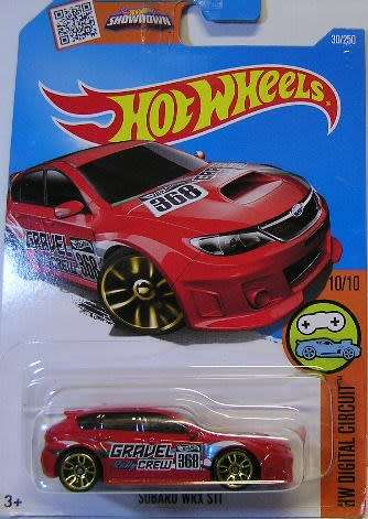 Hotwheels Hot Wheels Diecast Model Car 2016 30 / 250 Subaru WRX STi No 368 Digital Circuit 1/64 scal