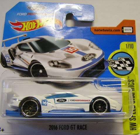 Hotwheels Hot Wheels Diecast Model Car 2017 247 / 365 Ford GT Race 2016 No 16 Speed Graphics 1/64 sc
