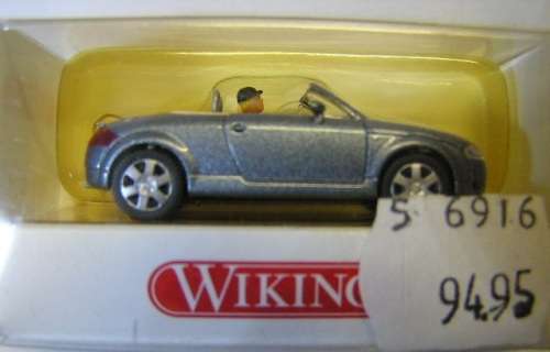 Wiking Model Car 131 Audi TT Roadster with driver 1/87 HO railway scale new in pack